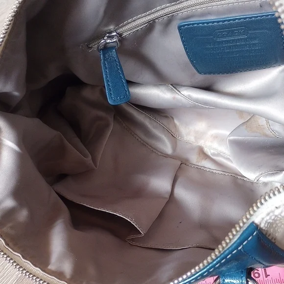 Coach Blue and Cream Shoulder Bag - Picture 8 of 8